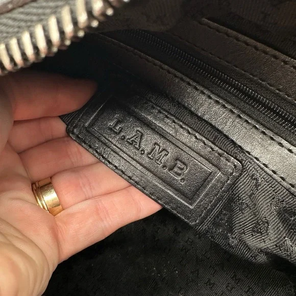 L.A.M.B. Walderston Handbag Black Tribal‎ Geometric Leather Gwen Stefani Y2K NWT - Picture 8 of 12